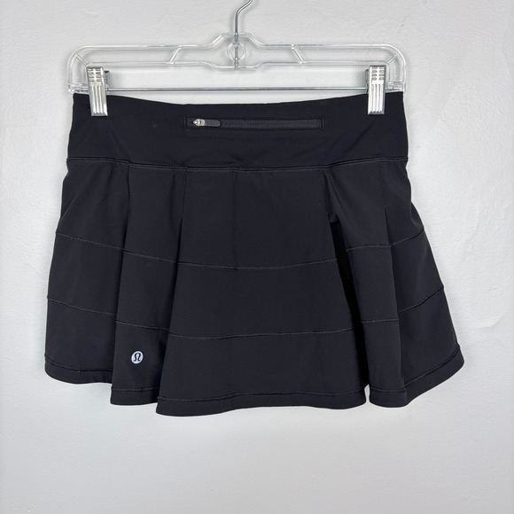 Lululemon Pace Rival Skirt Regular Black 4‑Way Stretch Running Tennis‎ Golf 4 - Picture 5 of 10